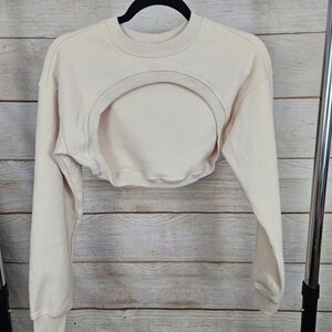 Buff Bunny Neutrals Collection Cream Cloud Cropped Sweatshirt Small